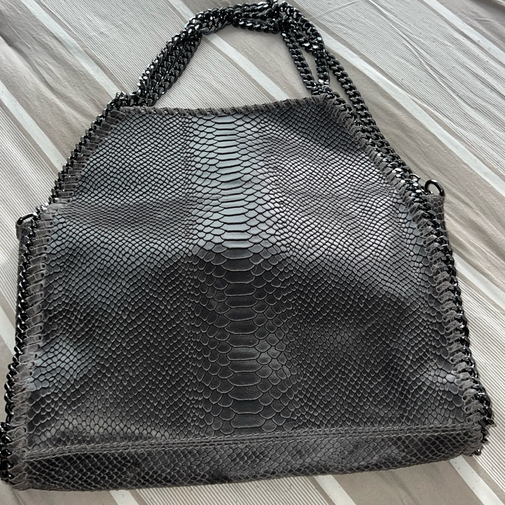 Borse in Pella made in ITALY, guine Italian supple Beautiful leather.Python Grey